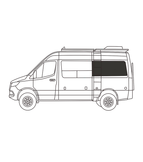Side windows (row 2) Sprinter 144WB | Driver side