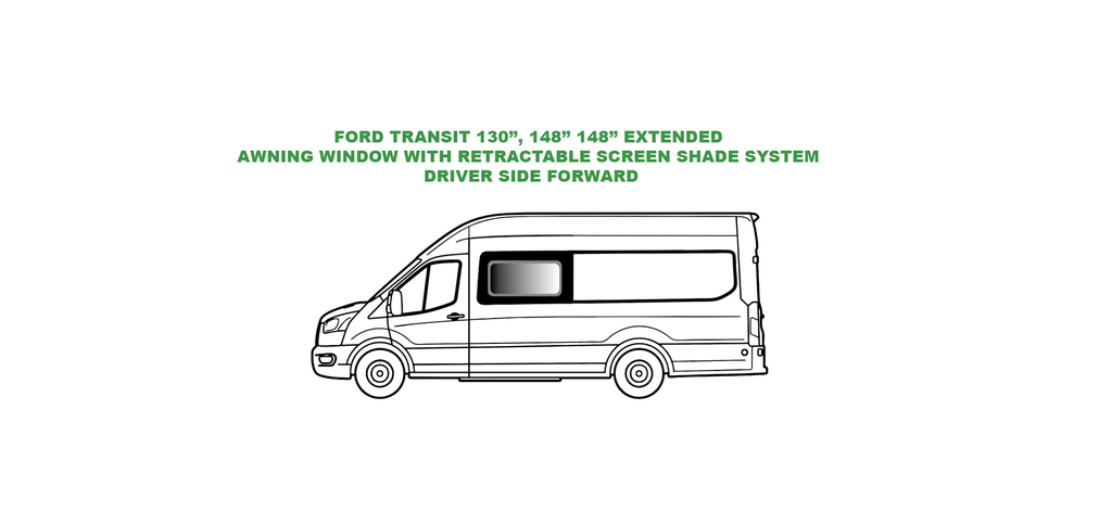 Fenêtre à auvent avec store intégré - Porte coulissante côté conducteur - FORD TRANSIT - (TL201-AW)