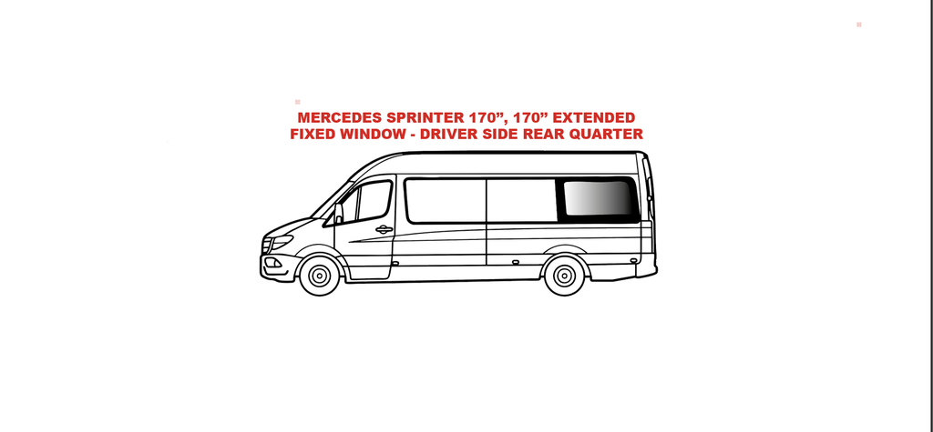 VWD Série Solide – Fenêtre Fixe en Verre (SL103-F) – Côté Conducteur Arrière pour Sprinter 170" / 170" EXT