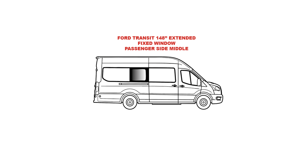 Vitre fixe - Côté passager milieu - FORD TRANSIT - (TR202-F)