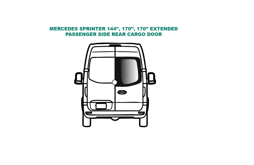 VWD Solid Series – Fenêtre Fixe en Verre (SR107-F) – Porte Arrière Côté Passager pour Sprinter (2007–2018)