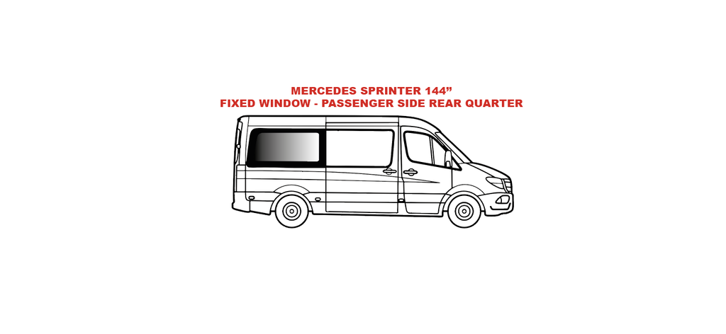 VWD Série Solide – Fenêtre Fixe en Verre (SR103-F) – Côté Passager Arrière pour Sprinter 170" Empattement Long