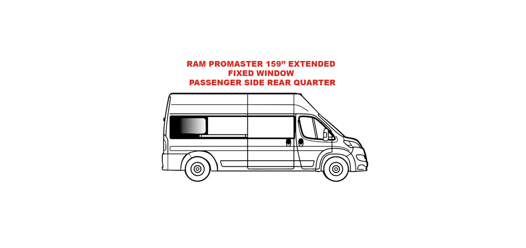 Vitre fixe - Quartier arrière côté passager - RAM PROMASTER - (RR304-F)