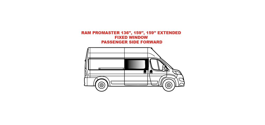 Fenêtre fixe - Porte coulissante côté passager - RAM PROMASTER - (RR301-F)