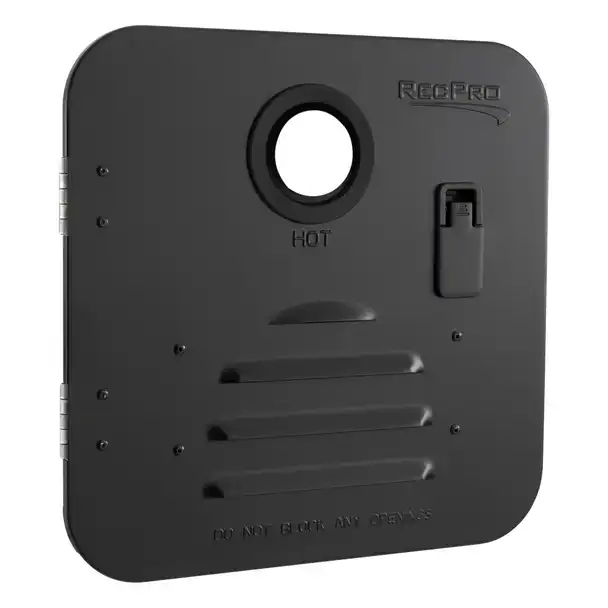 RV Tankless Water Heater Access Door – 15" × 15" Black
