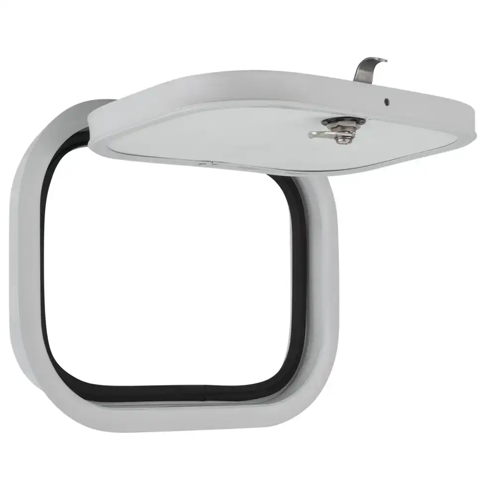 Round RV Baggage Door White 12" X 9"